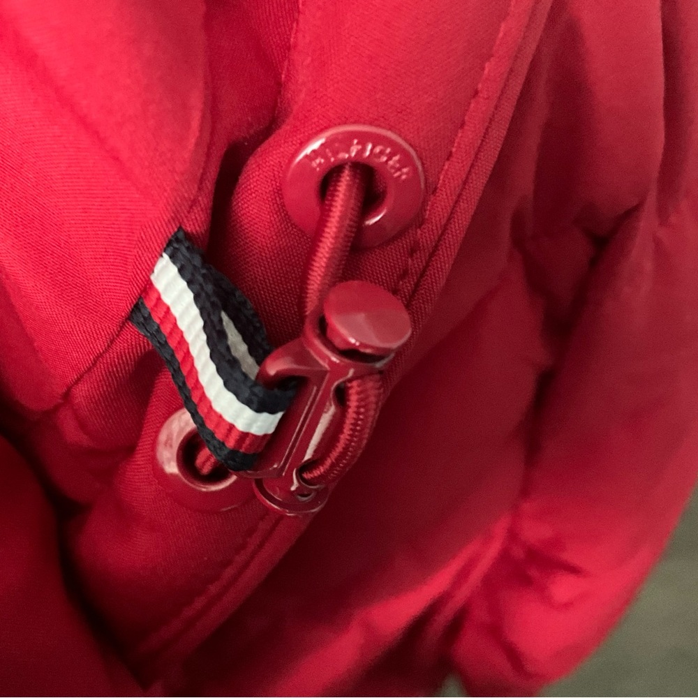 NWT Tommy Hilfiger Woman’s Winter Coat Quilted Jacket Red Coat - Picture 9 of 10